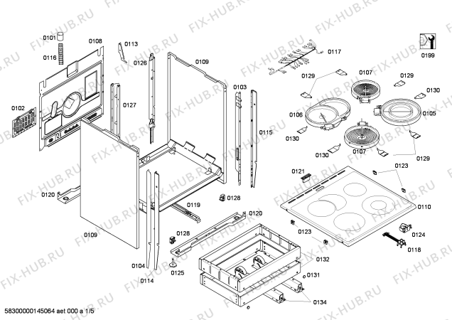 Схема №3 HLN424120V с изображением Ручка конфорки для плиты (духовки) Bosch 00614539