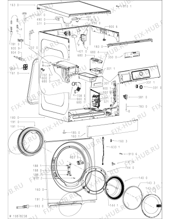 Схема №1 SUPREME CARE 7014 с изображением Модуль (плата) для стиралки Whirlpool 481010874329