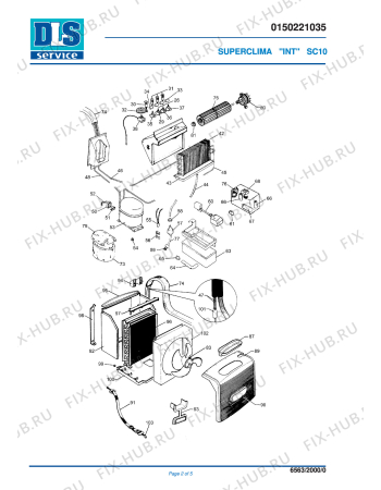 Схема №2 SC 10 с изображением Панель для кондиционера DELONGHI 534448