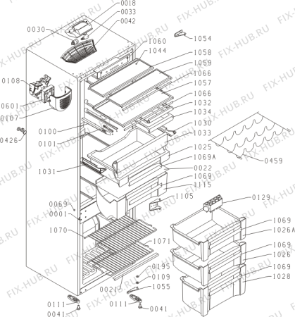 Схема №1 NRK-ORA-WL (265345, HZFS2827AFV) с изображением Петля (защелка) для холодильника Gorenje 264059