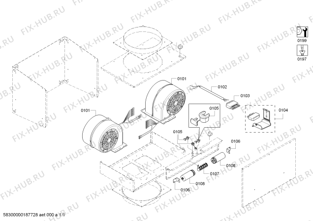 Схема №1 VTR1030D с изображением Мотор вентилятора для вентиляции Bosch 00662227