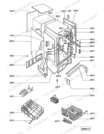 Схема №4 ADP 923/2 WH с изображением Изоляция для посудомоечной машины Whirlpool 481990500691