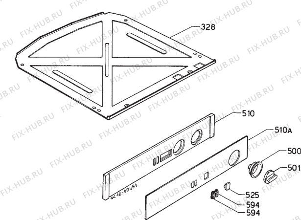 Взрыв-схема стиральной машины Zanussi TEI935 - Схема узла Command panel 037