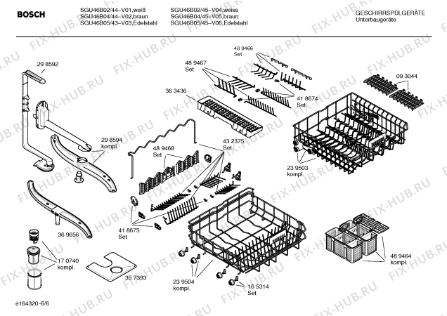 Взрыв-схема посудомоечной машины Bosch SGU46B05 - Схема узла 06