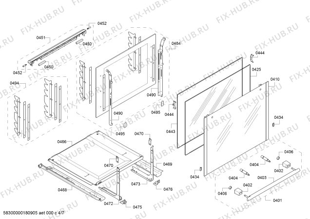 Схема №5 HA724260E с изображением Фронтальное стекло для плиты (духовки) Siemens 00771845