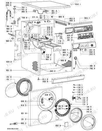 Схема №2 WAK 9660 с изображением Обшивка для стиральной машины Whirlpool 481245215806