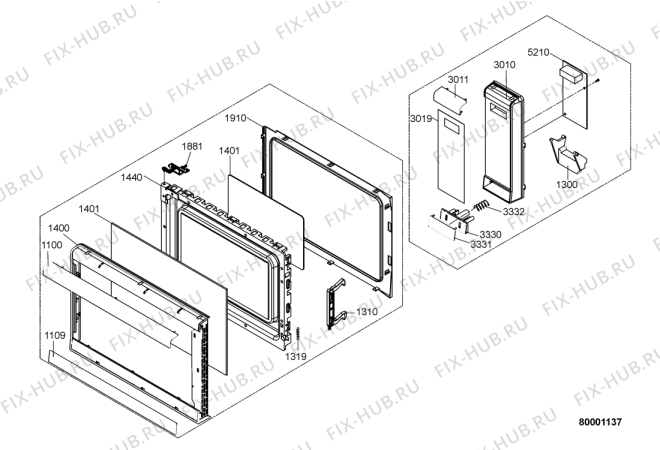 Схема №1 PCMF 222220 X с изображением Дверка для микроволновки Whirlpool 482000004199