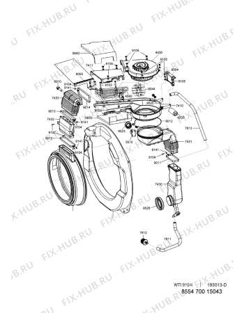 Взрыв-схема стиральной машины Indesit WTI91013 (F091536) - Схема узла