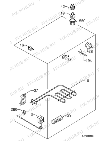 Взрыв-схема плиты (духовки) Parkinson Cowan CSIG509X - Схема узла Electrical equipment 268