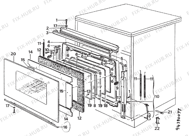 Взрыв-схема плиты (духовки) Electrolux G660 - Схема узла Section 5