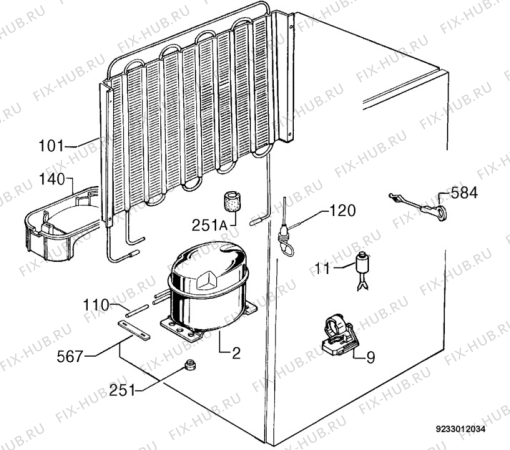 Взрыв-схема холодильника Privileg 123752_40693 - Схема узла Cooling system 017