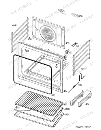 Взрыв-схема плиты (духовки) Electrolux EOA5555TAX - Схема узла Oven