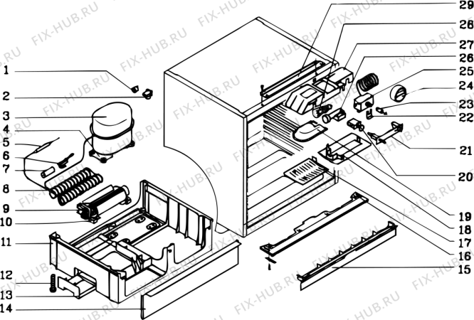 Схема №1 RSP1636 (F008706) с изображением Рамка для холодильной камеры Indesit C00129914