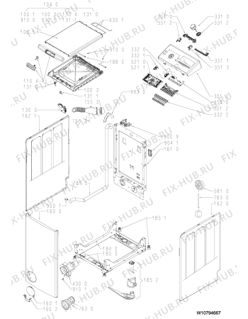 Схема №2 WP12T287FF с изображением Декоративная панель для стиралки Whirlpool 481010780299