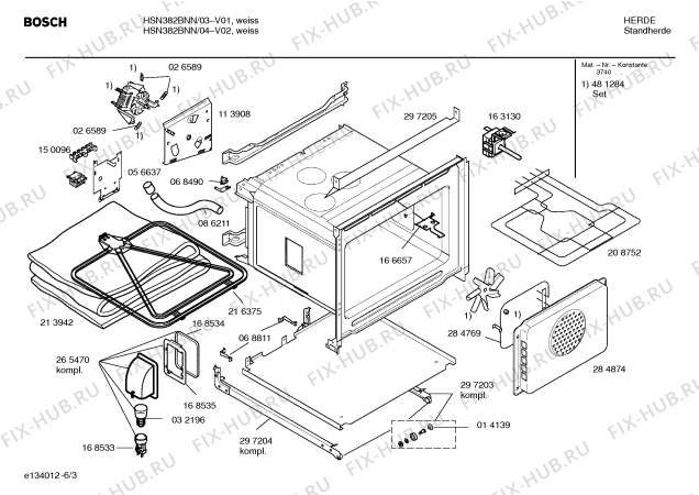 Схема №6 HSN382BNN с изображением Инструкция по эксплуатации для плиты (духовки) Bosch 00580176