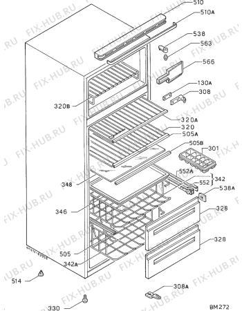 Взрыв-схема холодильника Zanussi ZFC66/14 - Схема узла Housing 001
