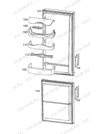 Взрыв-схема холодильника Zanussi ZK20/10 - Схема узла Door 003