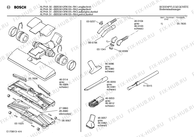 Схема №3 BBS3013RK alpha 31 с изображением Кнопка для мини-пылесоса Bosch 00150124