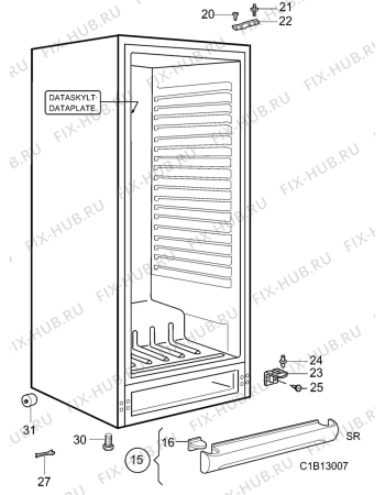 Взрыв-схема холодильника Electrolux AR8815C - Схема узла C10 Cabinet