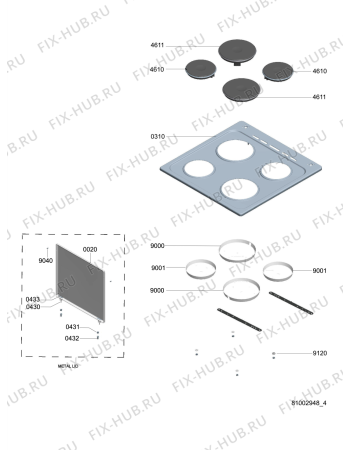 Схема №3 ACM 921 IX с изображением Панель для плиты (духовки) Whirlpool 480121102238