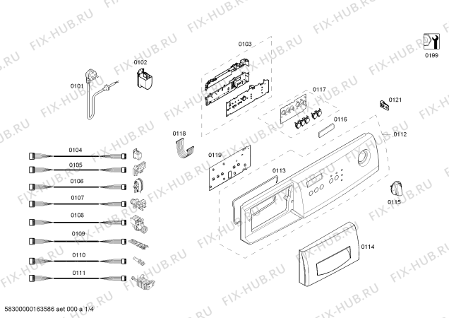 Схема №3 WAA2026KPL Classixx 6 с изображением Панель управления для стиралки Bosch 00708013
