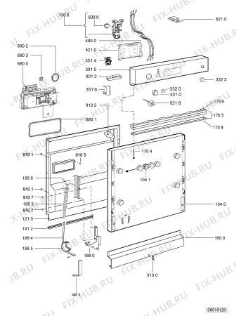 Схема №1 ADG 674 IX с изображением Обшивка для посудомойки Whirlpool 480140101498