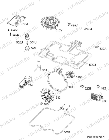 Взрыв-схема плиты (духовки) Zanussi ZOR37902XK - Схема узла Electrical equipment