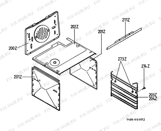 Взрыв-схема плиты (духовки) Juno JES3305 - Схема узла Accessories