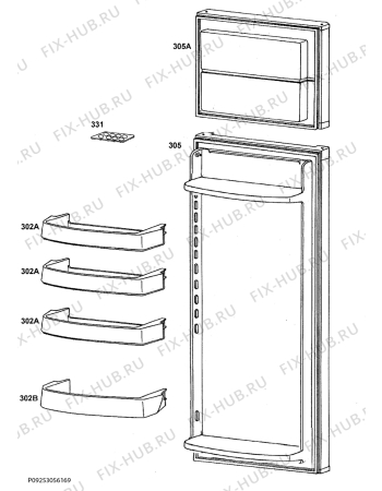 Взрыв-схема холодильника Zanussi ZRT23101XA - Схема узла Door 003
