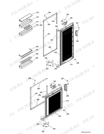 Взрыв-схема холодильника Electrolux EK30611LWE - Схема узла Door 003