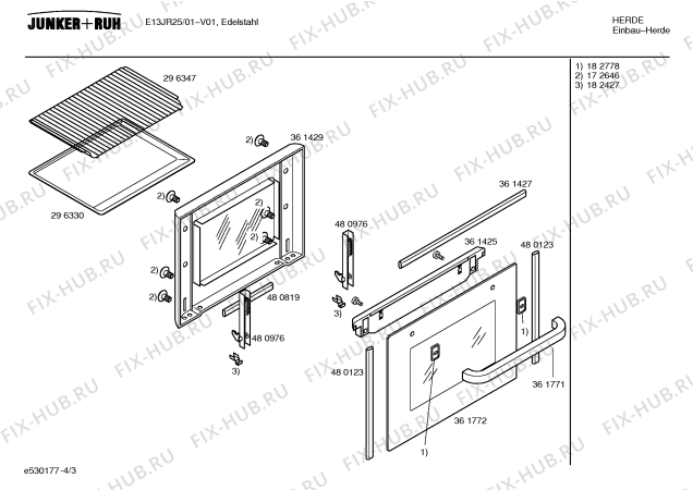 Взрыв-схема плиты (духовки) Junker&Ruh E13JR25 - Схема узла 03