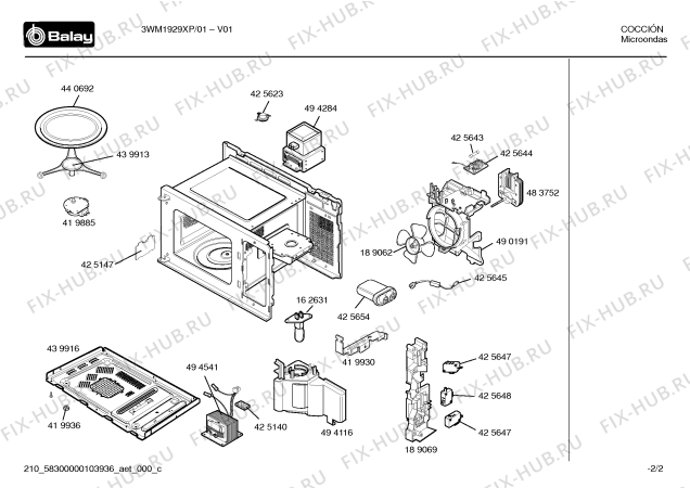 Схема №2 3WG2534 с изображением Электрический предохранитель для микроволновой печи Bosch 00425643