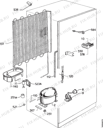 Взрыв-схема холодильника Aeg OEKO S.2642-4KG - Схема узла Cooling system 017