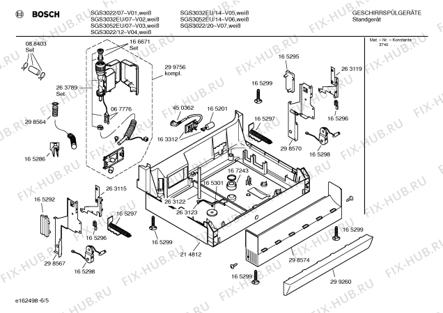 Взрыв-схема посудомоечной машины Bosch SGS3052EU - Схема узла 05