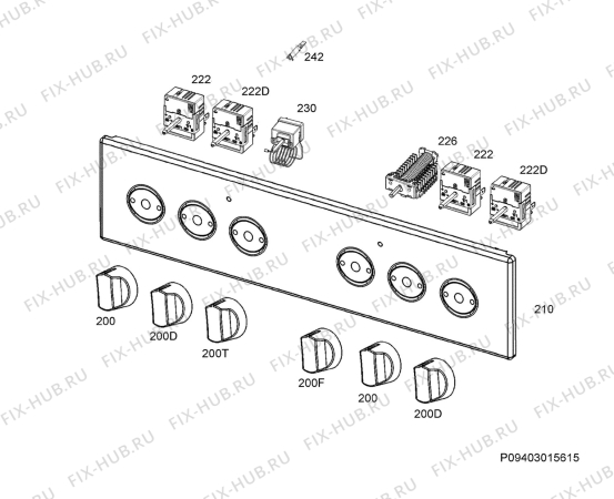 Взрыв-схема плиты (духовки) Zanussi ZCV550H1WA - Схема узла Command panel 037