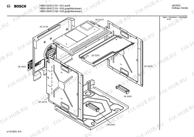 Взрыв-схема плиты (духовки) Bosch HBN126ACC - Схема узла 04