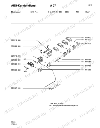 Взрыв-схема плиты (духовки) Aeg 5210F-W N - Схема узла Section6