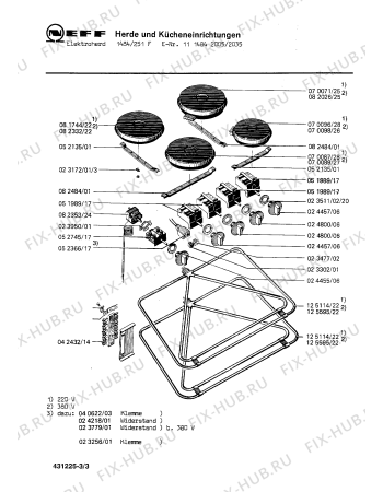 Взрыв-схема плиты (духовки) Neff 1114842005 1484/251F - Схема узла 03