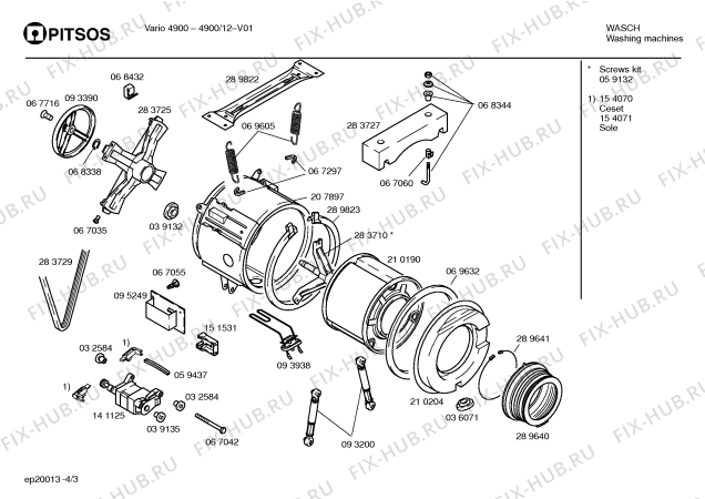 Схема №4 4900 VARIO 4900 с изображением Панель управления для стиральной машины Bosch 00289033