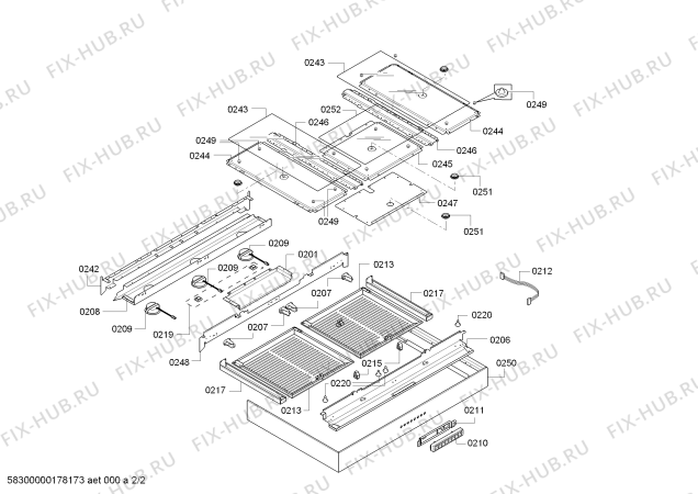 Взрыв-схема комплектующей Gaggenau AW400190CN Gaggenau - Схема узла 02