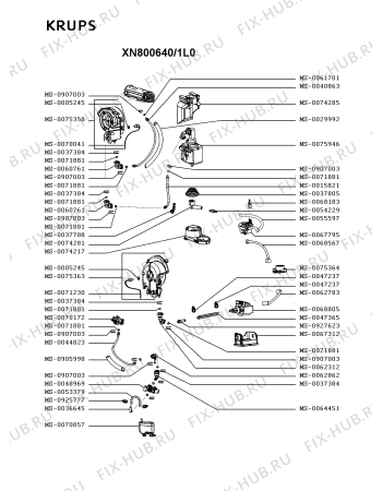 Схема №2 XN800610/1L0 с изображением Труба для электрокофемашины Krups MS-0040863