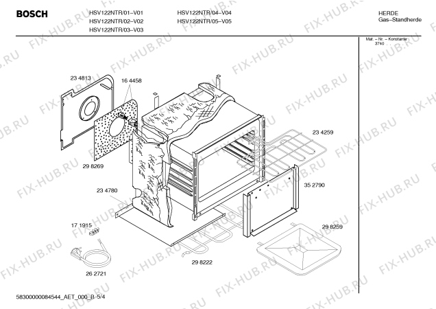 Взрыв-схема плиты (духовки) Bosch HSV122NTR - Схема узла 04