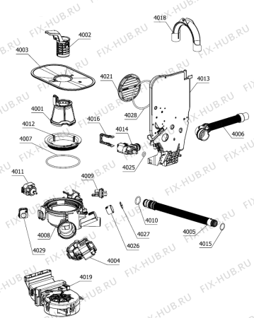 Взрыв-схема посудомоечной машины Asko DFI675BXXL.JP (728597, DW40.2) - Схема узла 04