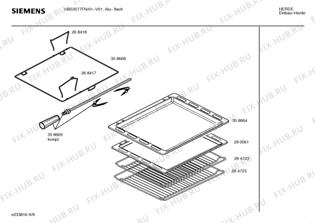 Схема №6 HB53577FN с изображением Панель управления для плиты (духовки) Siemens 00362616