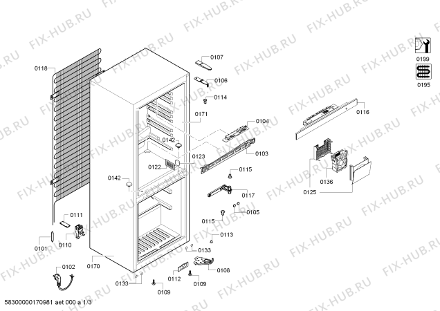 Схема №3 3KSB5600 с изображением Дверь для холодильной камеры Bosch 00711461