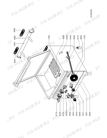 Схема №1 AGB 407/WP с изображением Клавиша для духового шкафа Whirlpool 483286009369