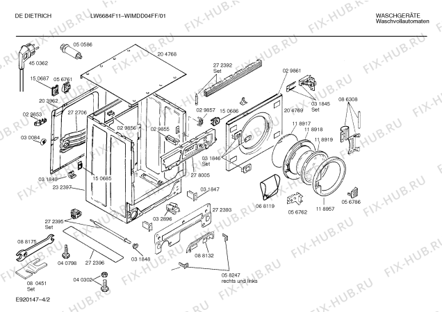 Схема №3 WIMDD04FF DE DIETRICH LW6684F13 с изображением Программная индикация для стиралки Bosch 00151888