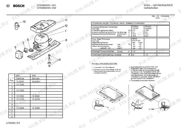 Взрыв-схема холодильника Bosch GTS2603 - Схема узла 02