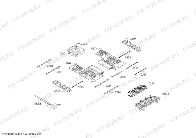 Схема №2 EH651FV17E IH6.1 - Flex с изображением Стеклокерамика для духового шкафа Siemens 00770766