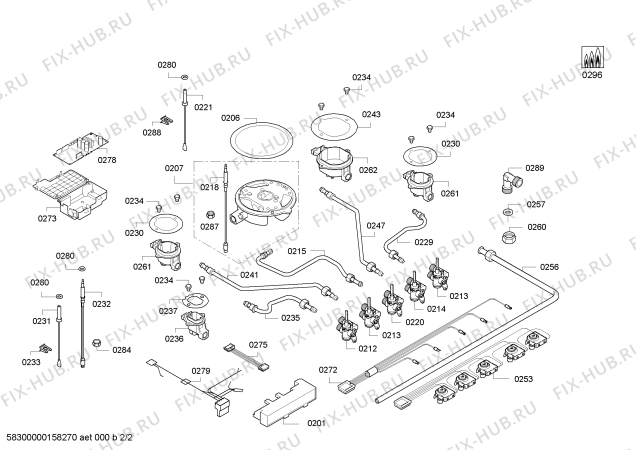 Взрыв-схема плиты (духовки) Neff T63R46S1 4G+1W RE-IG.NE T70F 2011 - Схема узла 02